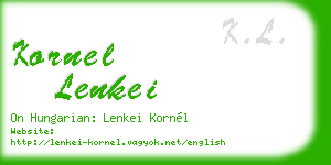 kornel lenkei business card